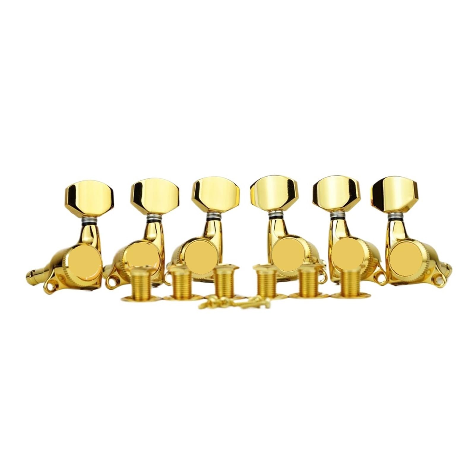 Goldene Gitarren-Mechaniken mit Verriegelung, elektrische Mechaniken, Stimmwirbel mit Metallverriegelung(6L)