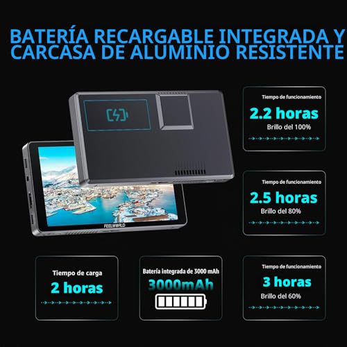 Monitor de cámara de 6 pulgadas para grabar bajo el sol con pantalla de 1200 nits 2