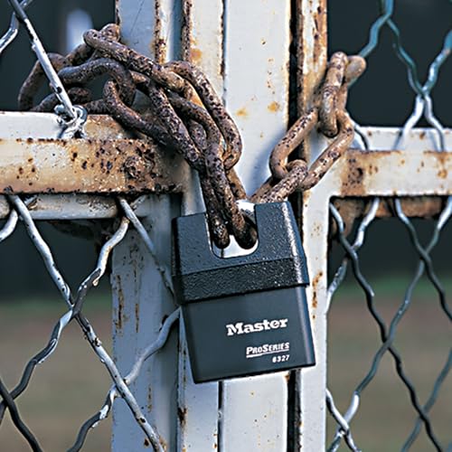 MASTER LOCK Heavy Duty Weatherproof Padlock [CEN Insurance Approved] [Closed Shackle] [Key] [Outdoor] 6327EURDCC – for Transportation and Industrial Applications