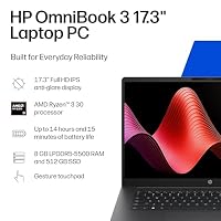 HP OmniBook 3 17.3 inch Laptop PC, FHD Display, AMD Ryzen 3 30, 8 GB RAM, 512 GB SSD, AMD Radeon 610M Graphics, Windows 11 Home, Mica Silver, 17-dp0199nr — image 2
