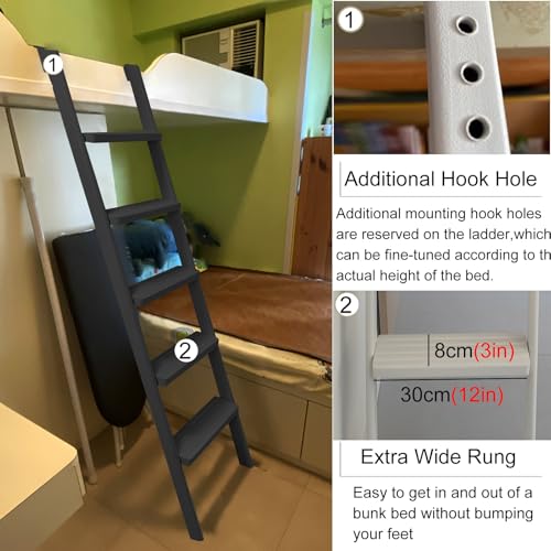 Escalera de cama duradera y resistente de metal para dormitorios 5