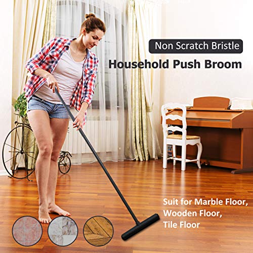 Lcf Pet Hair Removal Broom Carpet Rake Telescoping Broom Outdoor Carpet Brush For Pet Dog Hair Removal Handle Rubber Broom With Squeegee 48.83'' Bristles Rug Rake Sweeper Heavy Duty,Grey #TOP2