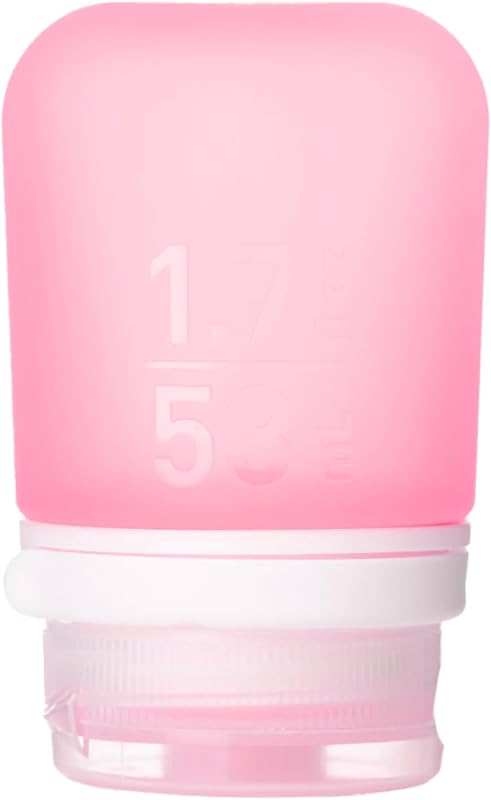 humangear GoToob+ Frasco de silicone recarregável para viagem com tampa com trava, Pink, Small, 50 mL