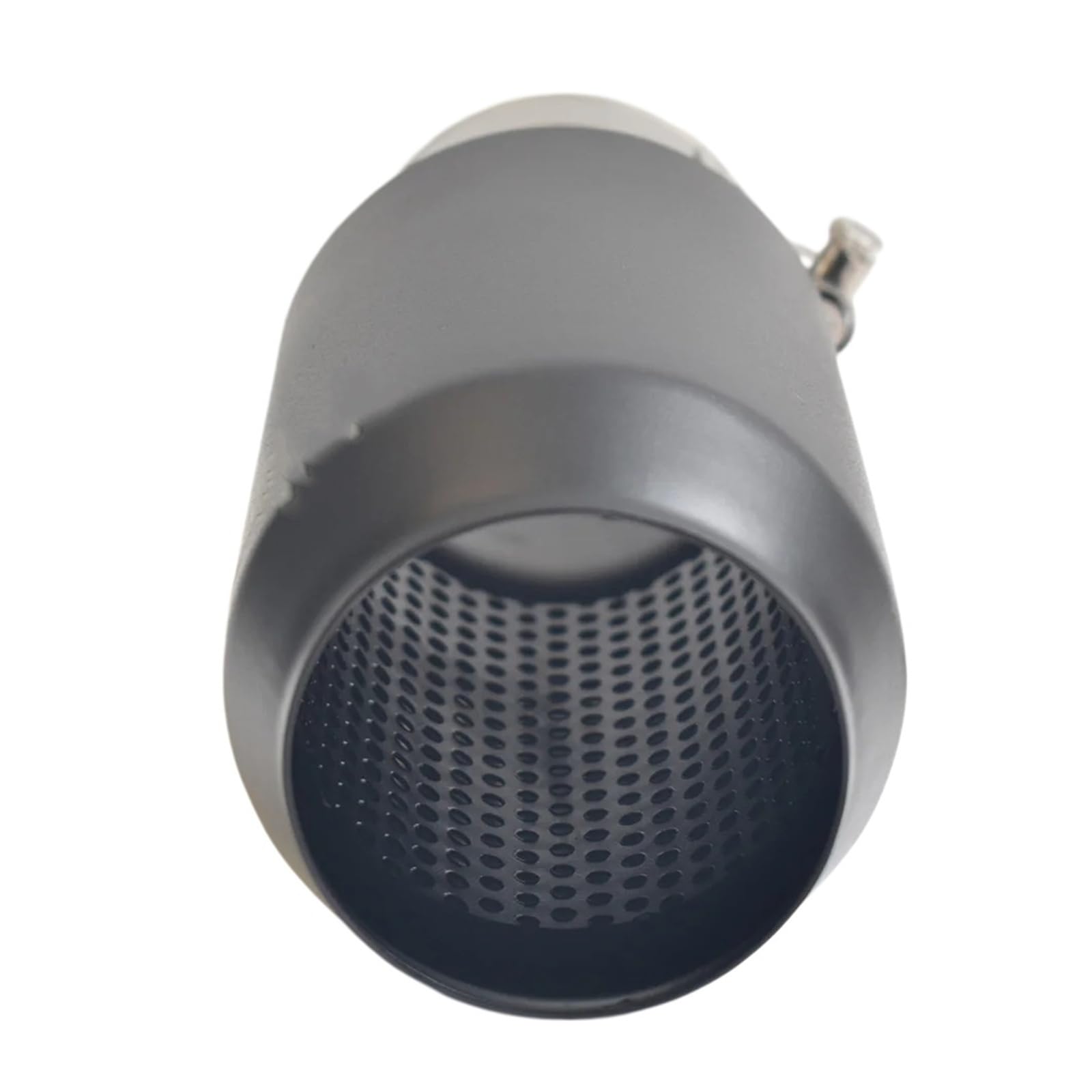 Punta Escape Coche Brida Universal de Acero Inoxidable, Tubo Escape, silenciador, Punta Plana, Negro Mate 304