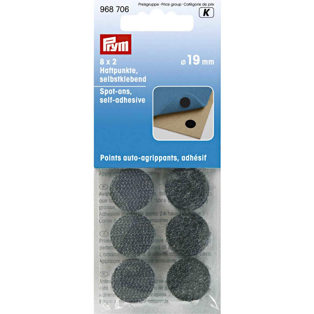 Prym Hook & Loop Stick On Dots - Per Pack Black