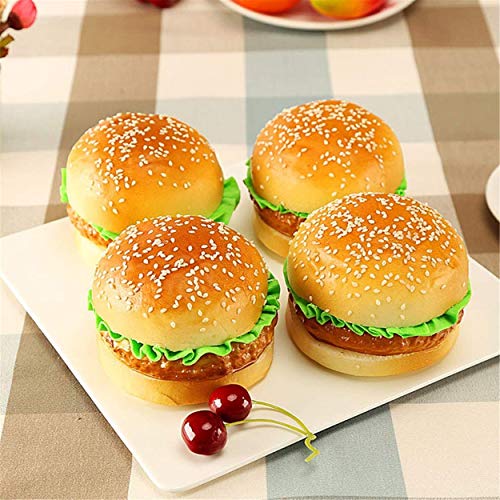 Mynse 3 Pieces Creative Cute Artificial Fake Bread Hamburger Attractive Sesame Hamburger #TOP2