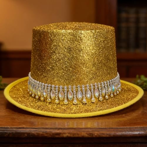 Chapeau haut-de-forme de prestige orné de strass pour gala et bal - 3
