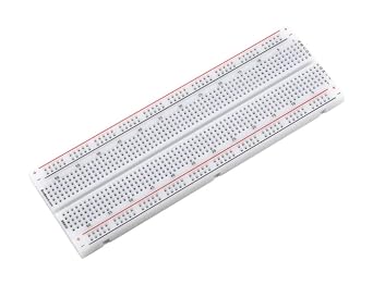 BB830 Solderless Plug-in BreadBoard, 830 tie-Points, 4 Power Rails, 6.5 x 2.2 x 0.3in (165 x 55 x 9mm)