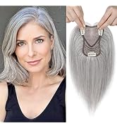 REECHO Hair Toppers for Women Real Human Hair, 10 inch Women Hair Toppers for Thinning Hair, 100 ...