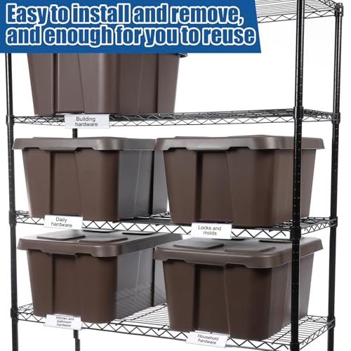 Image of Kathfly 50 Pack Wire Shelf Label Holder 6 inch Adjustable Shelf Cable Tags | for Wire Shelving 3 Viewing Angles Clear Plastic Rack Label Holder Retail Clips Compatible with 1-1 /4in Metro Shelving