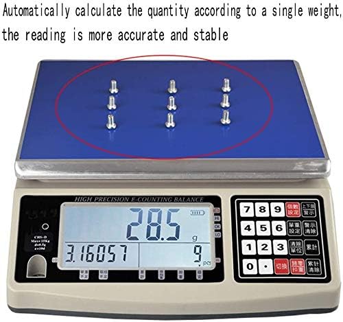 Electronic Weighing High-Precision Electronic Counting Multifunction Industrial Weighing Platform for Home Food Jewelry Scales (Color : A, Size : 15kg/0.5g)