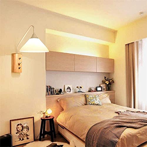 Aplique LED nórdico blanco con interruptor para dormitorio y estudio 5