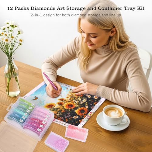 20% Off 12PCS Diamond Art Storage Trays with Lids - Image 4
