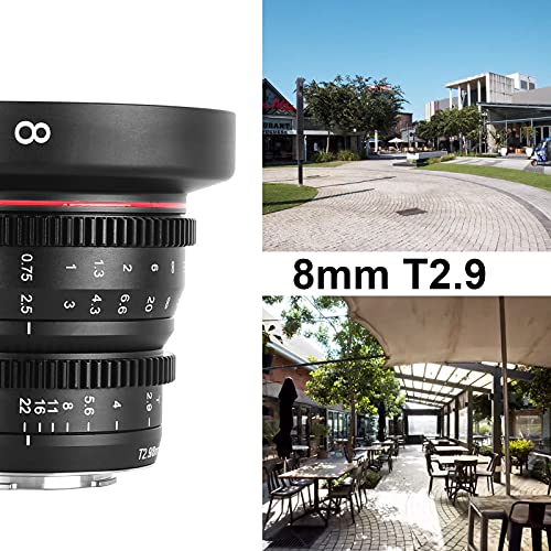 MEKE 8 mm T2.9 große Blende manueller Fokus Prime Low Distortion 4K Mini Cine Objektiv für Micro Four Thirds M4/3 MFT… – Bild 6