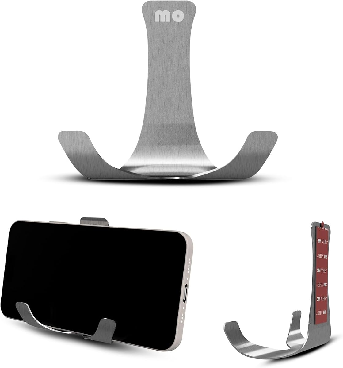 Soporte para teléfono móvil para montaje en pared, baño, cocina, espejo, soporte para teléfono móvil, mando a distancia adhesivo | Gafas | Teléfono inteligente | Claves | Compatible con iPhone iPad Apple TV, Google Chromecast - 1 paquete