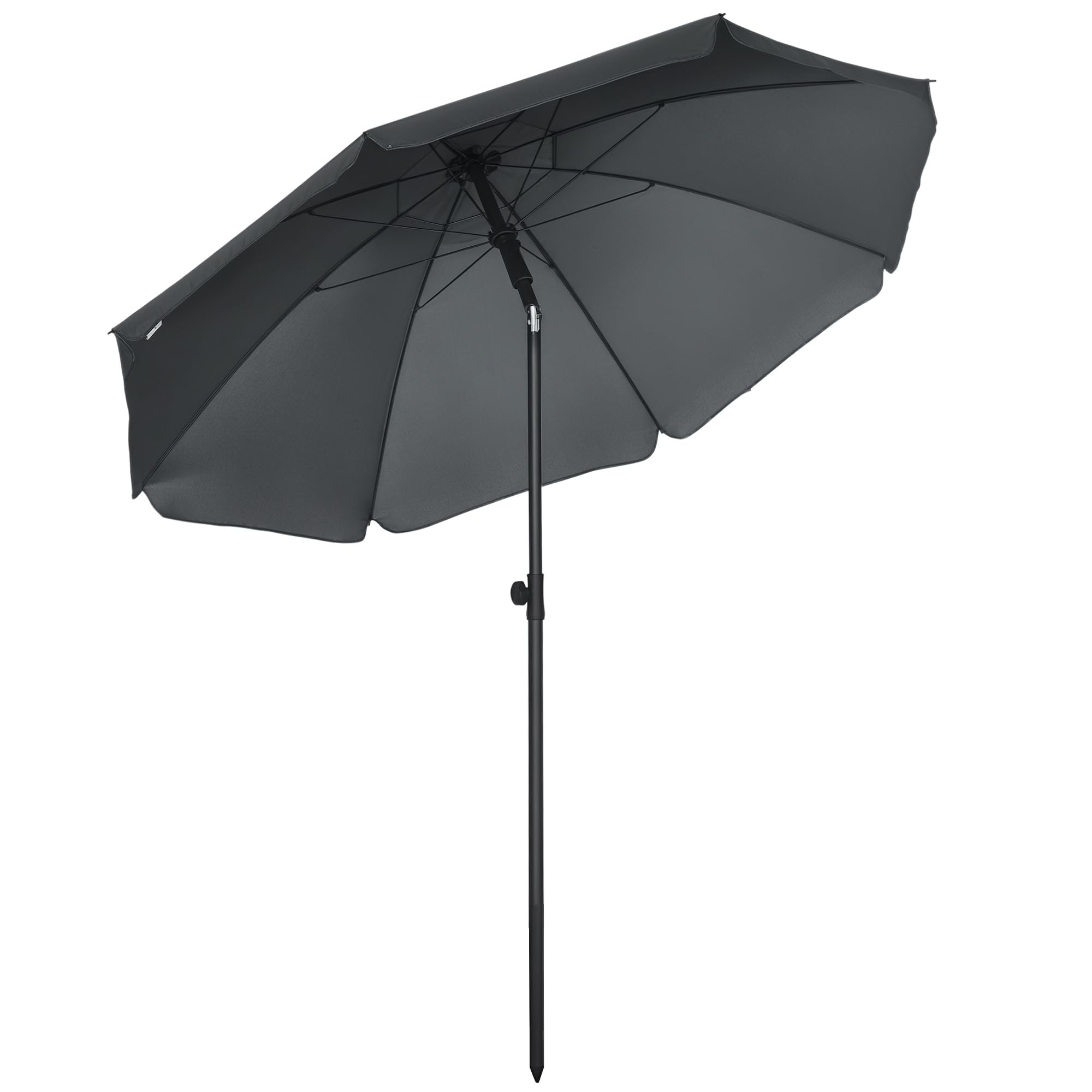 Outsunny 6ft Beach Umbrella with Push Button Tilt, Ruffled Outdoor Umbrella with UV50+ Vented Canopy image 4