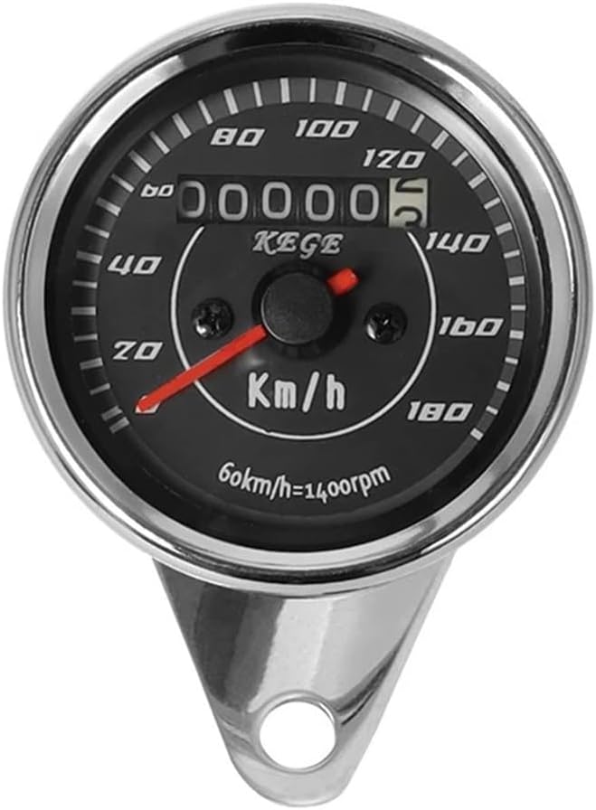 Universal Motorcycle Speedometer Black Chrome LED Light Odometer Speed Meter Gauge Mile For Ha&rley For Ho&nda Motorbike Gauge Odometer