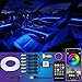 Jushope Car LED Strip Lights, USB Interior Ambient Lighting Kits with Wireless APP and RF Remote Control, 16 Million Colors Music Mode Car Decoration Lights with 315 inches 3.0mm Fiber Optic (6 in 1)