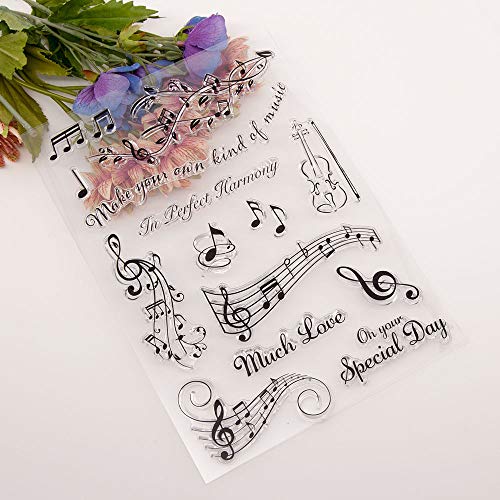 Make Your Own Music Perfect Harmony Much Love on Your Special Day Melody Music Rubber Stamps Clear Stamps for Christmas Card Making Decoration and DIY Scrapbooking Rubber Stamps for Crafts - Image 4
