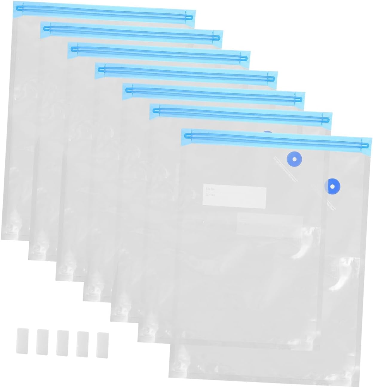 1set Reusable Vacuum Food Bags Zipper Clips for Food Preservation and Storage Pe Pa Material High-temperature Resistant for Freezer Organization
