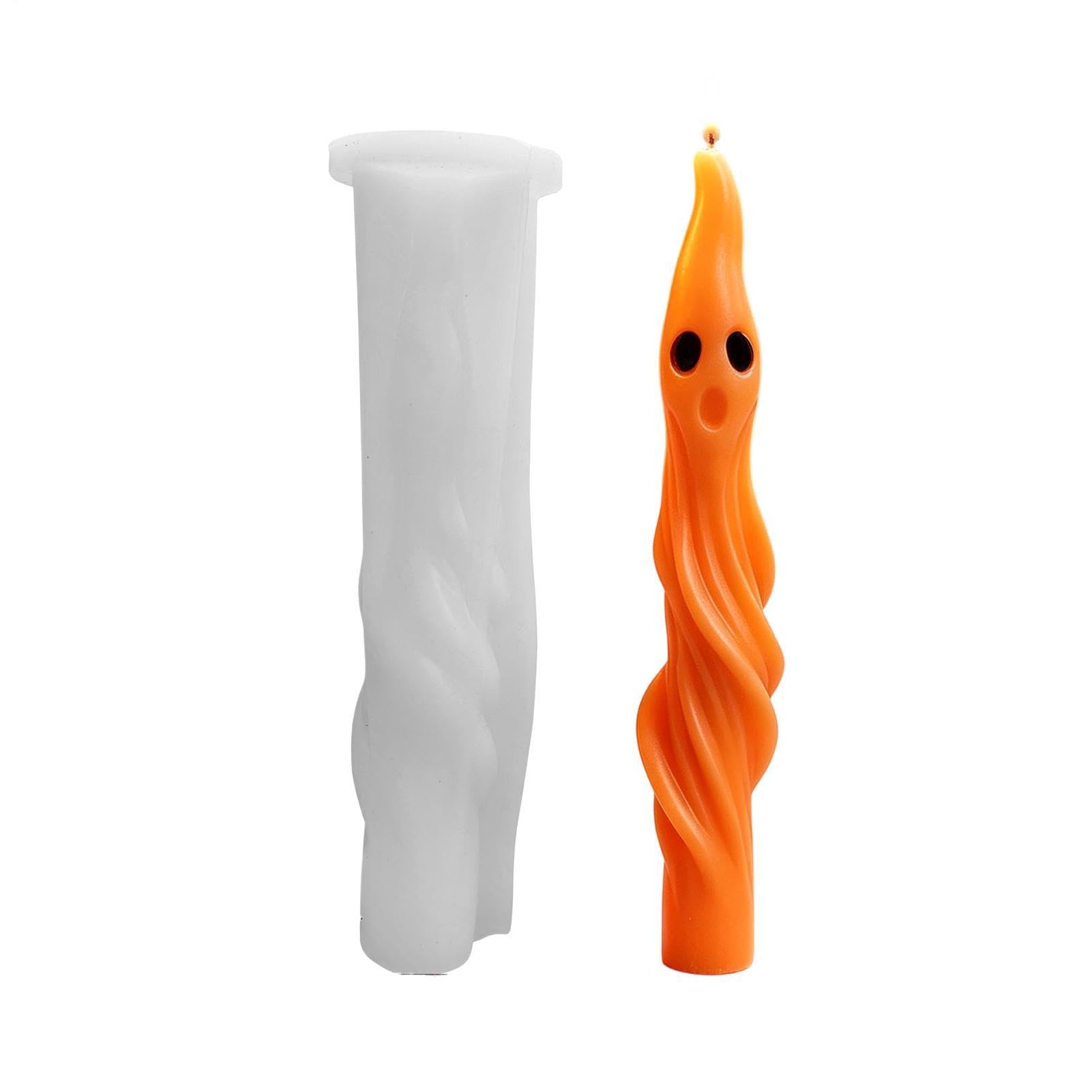 Moule à bougie fantôme 3D en silicone avec fentes de démoulage facile x2