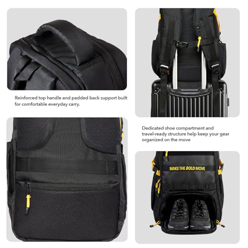 Image of Boldfit Tactical Backpack for Gym & Travel - 45L Heavy Duty Molle Bag with Dedicated Shoe Compartment, 16 Inch Padded Laptop Sleeve & Multi-Utility Organizers IronHaul - Black