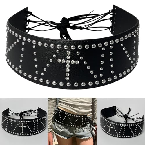 Punk Rock Wide Waist Belt Rhinestones Decoration Waist Wedding Fashion Accessory Skirt Festival Belt2