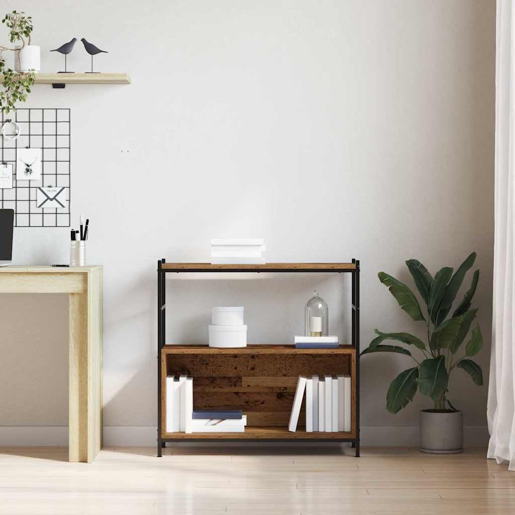 Libreria in rovere affumicato, 80 x 30 x 78,5 cm, 2 scomparti
