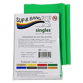 Cando 10-6303 Sup-R Latex Free Exercise Band, 5′ Singles, Medium, Green