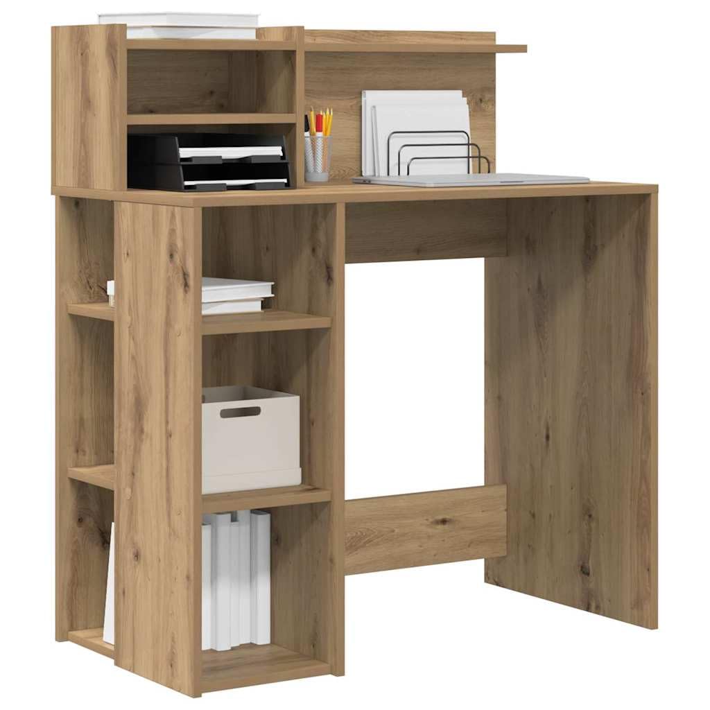 vidaXL Bureau Chêne Artisanal 90 x 48 x 101,5 cm Bois d'ingénierie, Bureau Moderne, Table d'écriture Robuste, Espace de Travail rectangulaire Compact, mobilier Ergonomique