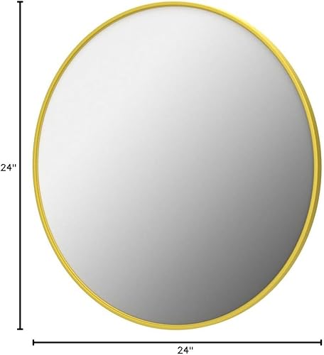Miniatura 8 de Fabuday Gold Circle Mirror for Bathroom - 24 Inch Golden Framed Round Mirror for Wall Decor, Living Room, Bedroom, Entryway Circular Mirror
