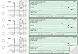 Business Checks, 3 to a Page Green Safety Multipurpose Checks, 300 Duplicate Checks