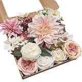 COCOBOO Artificial Pink Flowers Combo Silk Mix Fake Flowers for Decoration, Peach Flowers, DIY Weddi