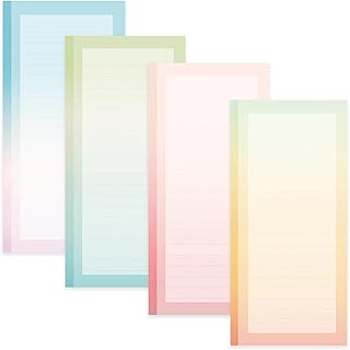 4 Pack Magnetic Notepads for Refrigerator, Full Magnet Back Design Magnetic Memo Pads, 50 Sheets per Note Pads To-Do List, Shopping List (Soft Gradient Style)