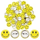 🙂【Premium-Material】Diese smiley anstecker mit sicherheitsnadel sind aus hochwertigem Metall gefertigt, robust und langlebig, kein Abrieb, keine Kratzer, können lange verwendet werden.