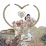 Sensación romántica: cada corazón está hecho de madera que se pulsa hasta obtener un acabado suave. Con ranura superior para tarjetas de felicitación en un corazón e insertarlo en el cuadro. Un bonito y original recuerdo para los novios en el día de su boda. El cuadro para firmas dará la bienvenida a los invitados al entrar en el evento.