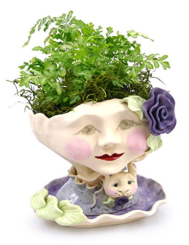 Modern Artisans Victorian Lovelies Sculpted Indoor Head Planter: Bunny Rose Version #TOP1