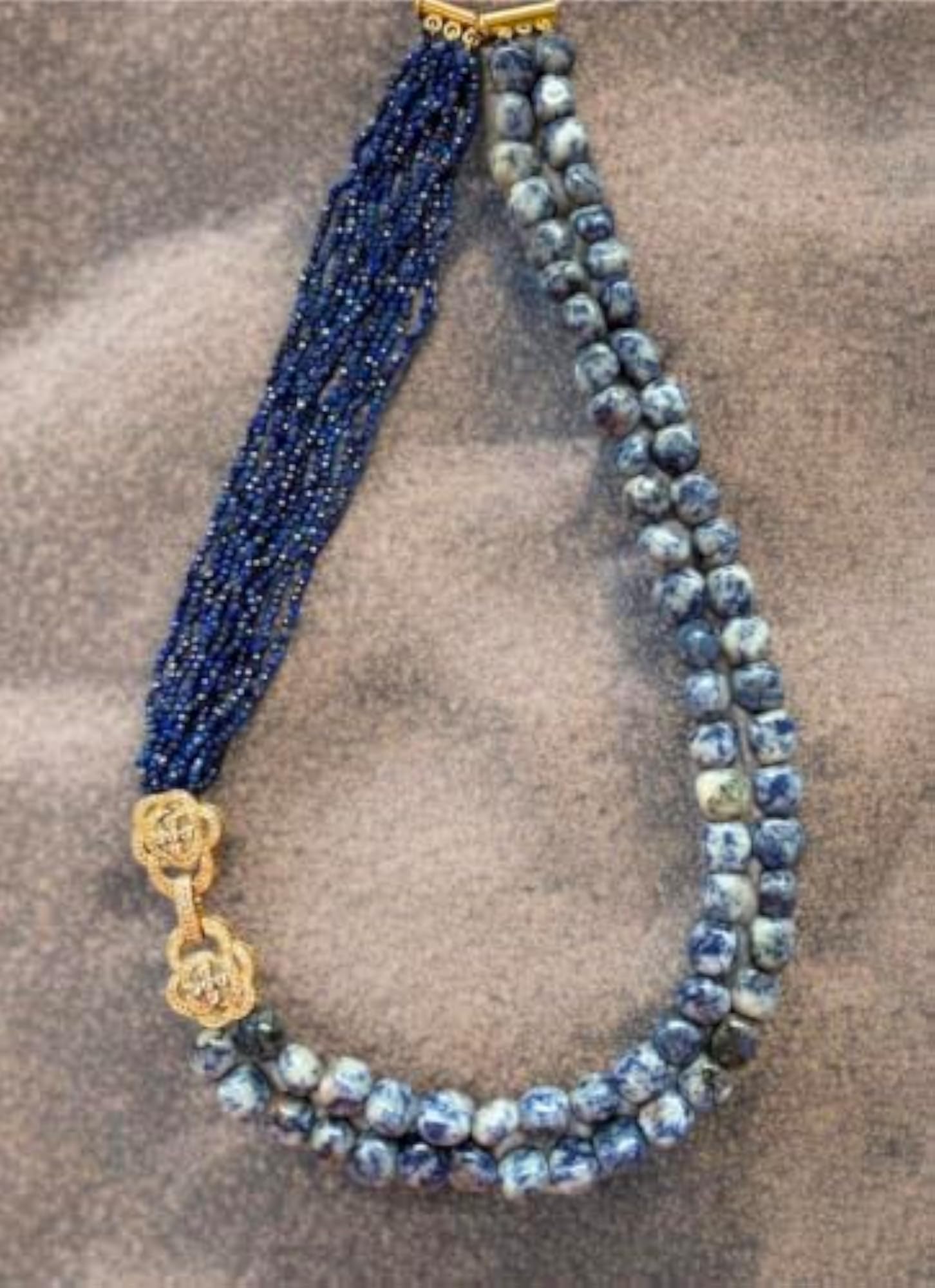 Women's Lapis Lazuli Double Strand Necklace