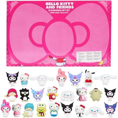 Hello Kitty Sanrio Set de Figuras 3D 24 Piezas, Mini Figuras Coleccionables Kuromi Cinnamoroll My Melody, Decoración de Escritorio y Mesa (Rosa 24 Pcs) | Ya disponible en tu tienda friki favorita! En mundofriki.es!