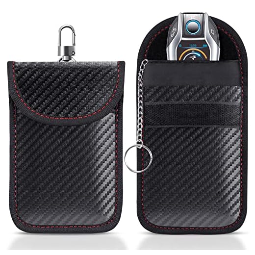 Lanpard 2 stycken signalblockeringsväskor, faraday bag blockering signal nyckel bil nyckellös bilnyckel signalblockering, nyckelfritt fodral anti-stöld faraday bag