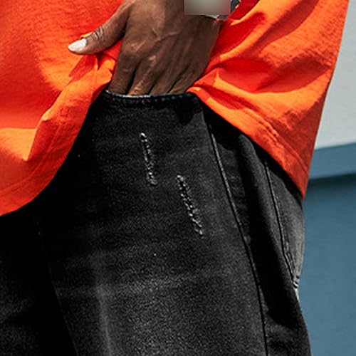 Mens Loose Fit Hip Hop Jeans Straight Retro Relaxed Fit Denim Pants Classic Vintage Plain Washed Baggy Jean4