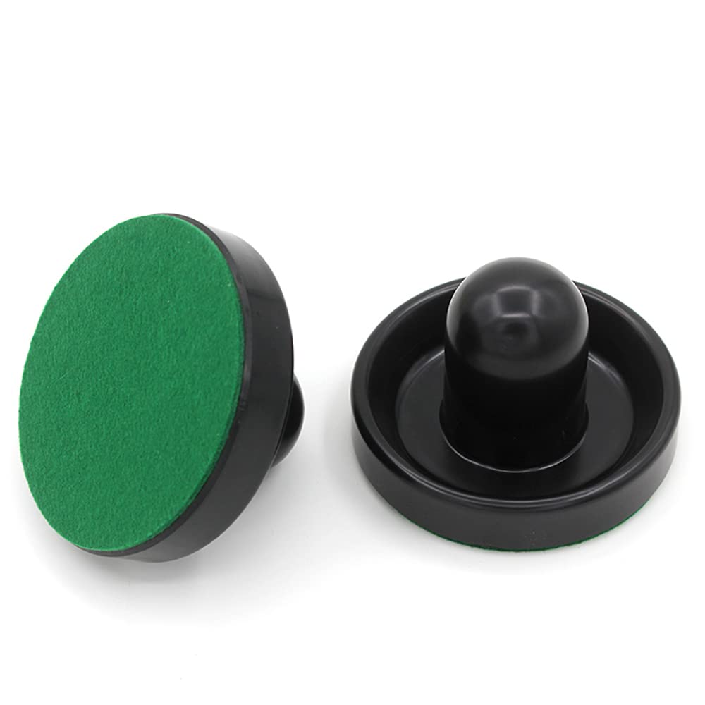 Set da 4 Pezzi per Hockey da Tavolo 76 mm 4 cursori per Air Hockey con 4 Flanella 8 Dischi - Nero