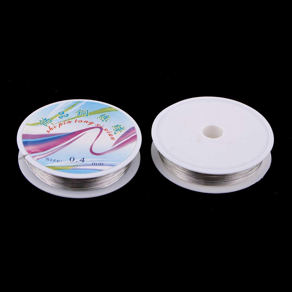 Lot de 2 rouleaux de fil de cuivre pour bijoux - 0,4 mm (0,3 mm)