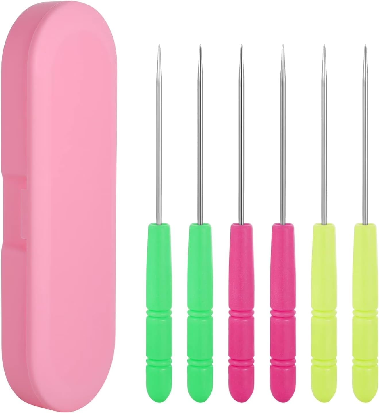 6Pcs Cookie Decorating Tools Set, Colorful Cookie Scribe Needles with Storage Box for Royal Icing & Sugar Craft, Cake Baking Supplies & Gifts for Baking Lovers