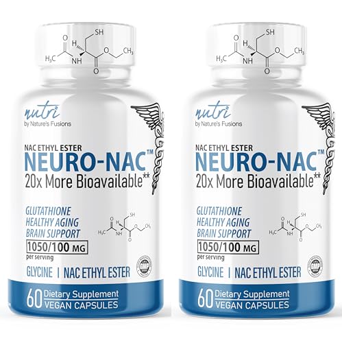 Neuro NAC Supplement N-Acetyl Cysteine Ethyl Ester (Pack of 2) - 20x More Bioavailable Than NAC 600 mg - Boost Glutathione 20x - 30x More - N Acetyl Cysteine Ethyl Ester - NACET (120 Capsules) - Nutri