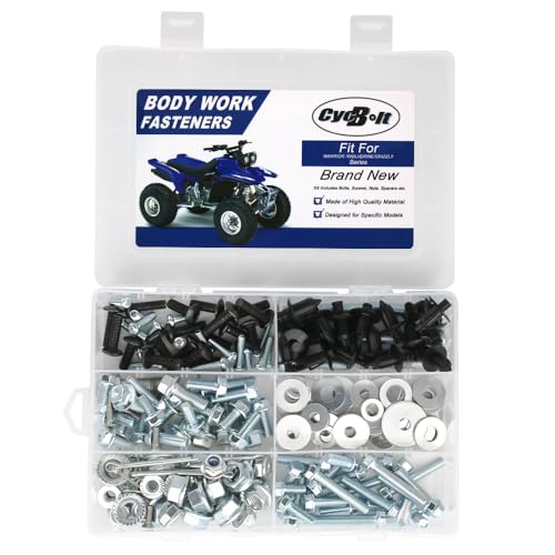 Image of ATV 200PCS Body Bolt Kit Fit for WARRIOR 350 GRIZZLY 300 125 450 350 400 550 600 70 660 700 GRIZZLY 80 90 GRIZZLY HUNTER WOLVERINE 350 Bodywork Screws Bolts Fasteners Kit