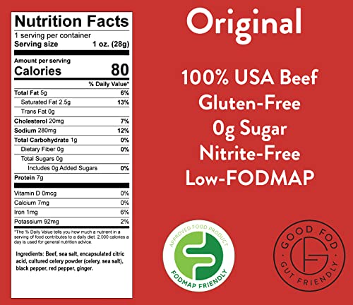 Good Fod Foods Meat Stick Variety Pack – Low Fodmap Snacks For A Healthy Gut, Zero Sugar Jerky Sticks, Keto Friendly, Gluten-Free Beef Sticks 1 Ounce (24 Pack) #TOP2