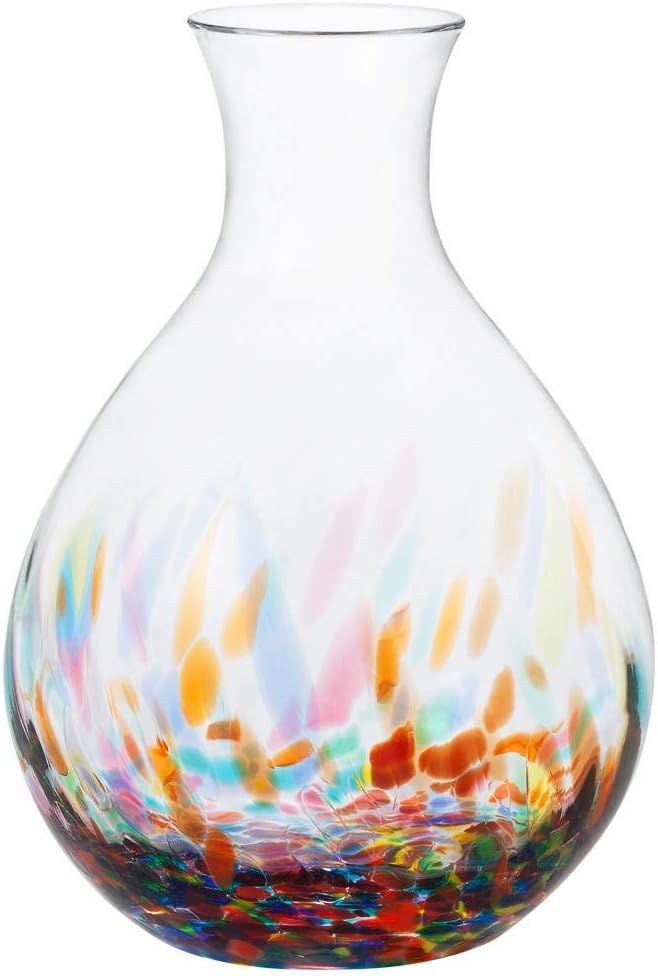 Aderia Tsugaru Vidro F71855 Sake Cup, Tokuri, 12.4 fl oz (365 ml), Nebuta Rinker, Made in Japan, Gift Box