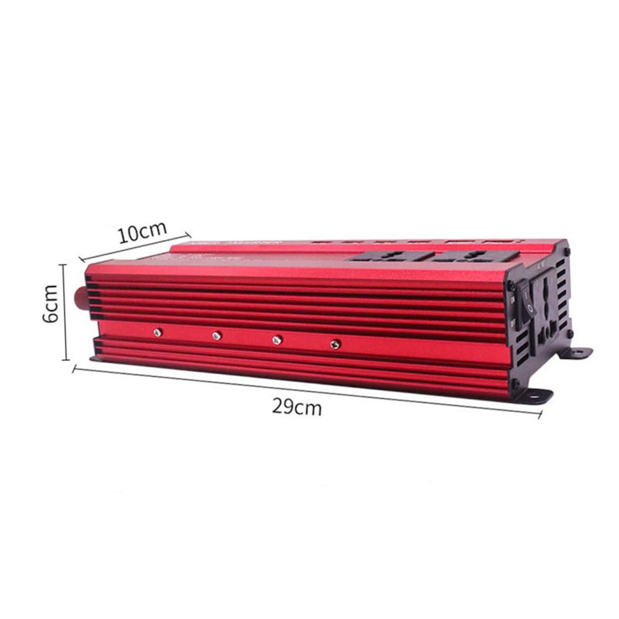 Cabilock Inversor de Corriente Puertos USB para Coche 2000w y Carcasa de Aleación Resistente Convertidor de Potencia 12v DC a 220v AC para Uso Portátil