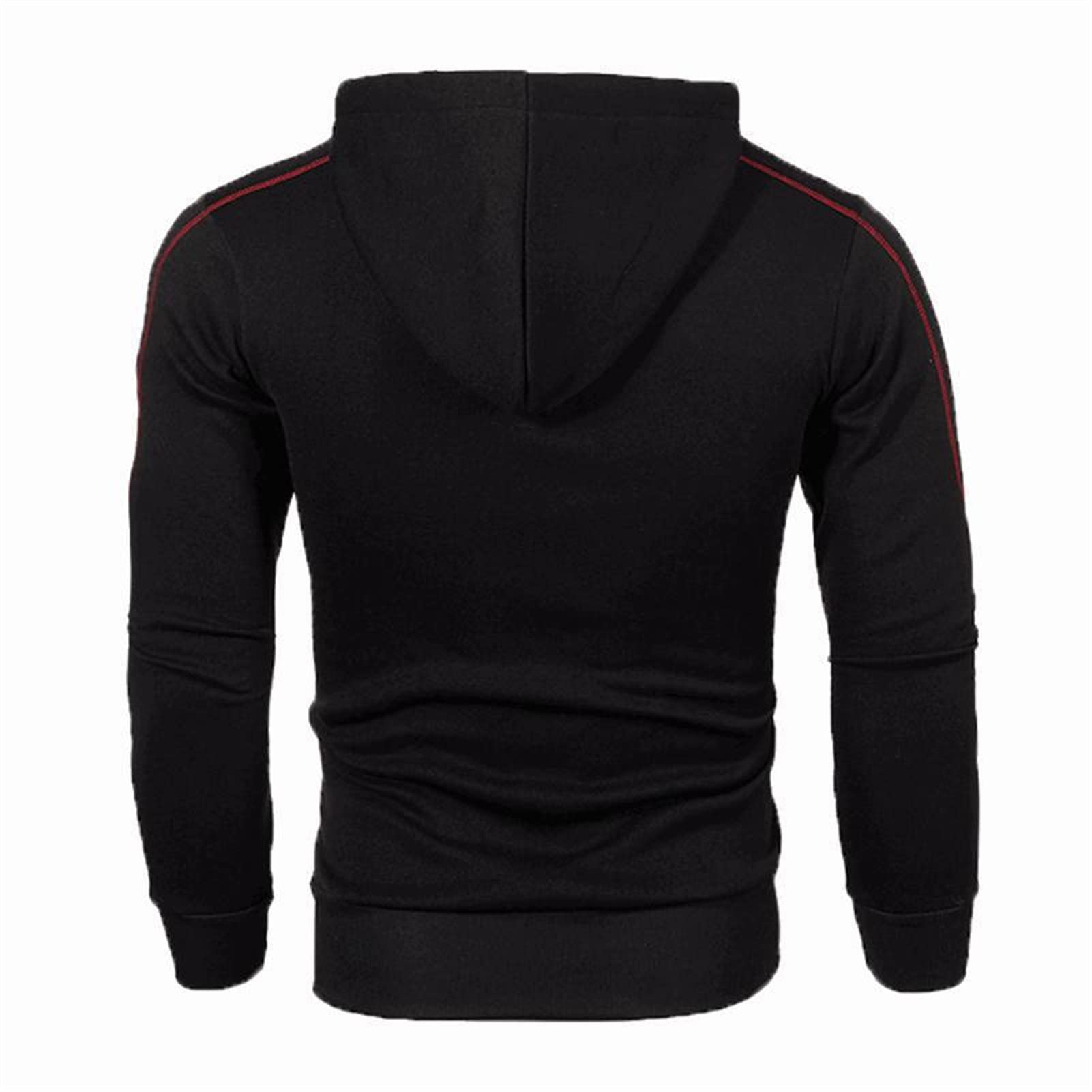 Maiyifu-GJ Men's Full Zip Casual Hoodies Long Sleeve Fleece Sports Hoodie Lightweight Hooded Sweatshirts with Zip Pockets (Black,3X-Large)